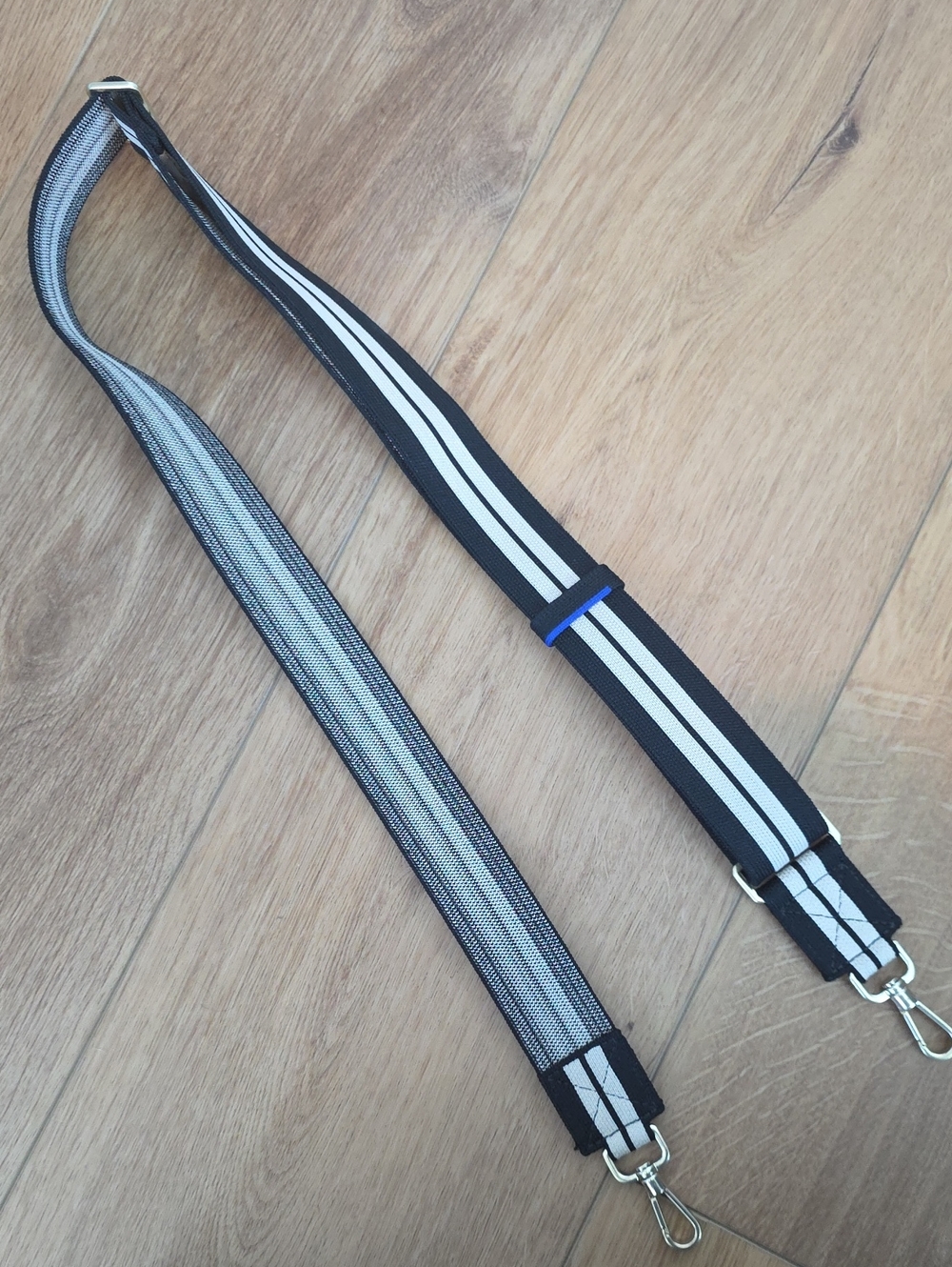 Black & White Striped Adjustable Bag Strap